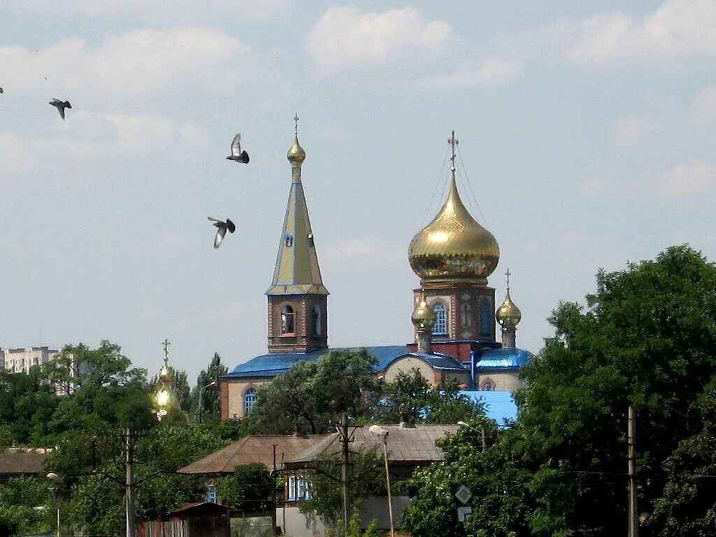 Мариуполь церковь фото Панорама: Свято-Никольский кафедральный собор, православный храм, Марьинская ул.