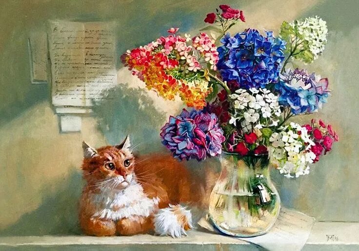 Мария павлова сочи фото Мария Павлова Цветочное искусство, Кошачий арт, Краска