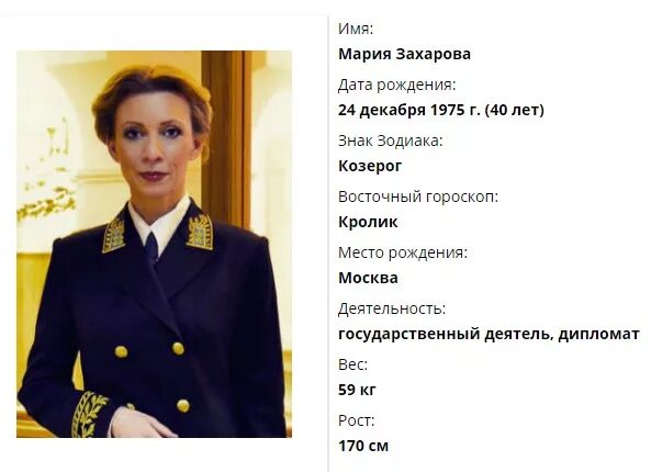 Мария захарова биография муж фото Мария Захарова (МИД РФ): биография - ЯПлакалъ