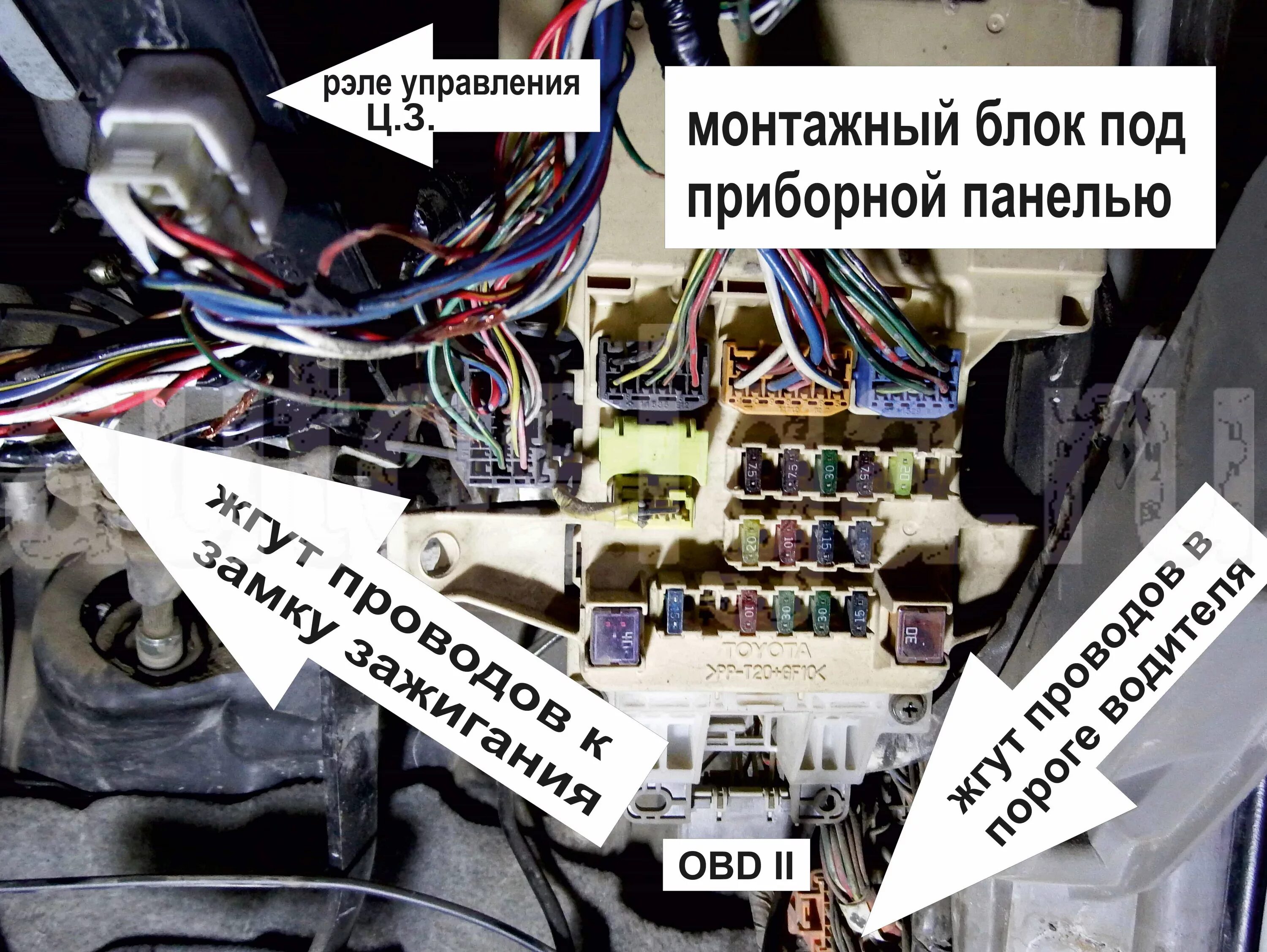 Марк 2 точки подключения сигнализации Карты установок автосигнализаций на Toyota Nadia