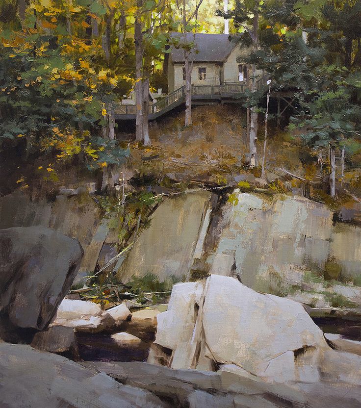 Марк художник фото Mark Boedges, Cliff House Landscape paintings, Landscape art, Oil painting lands