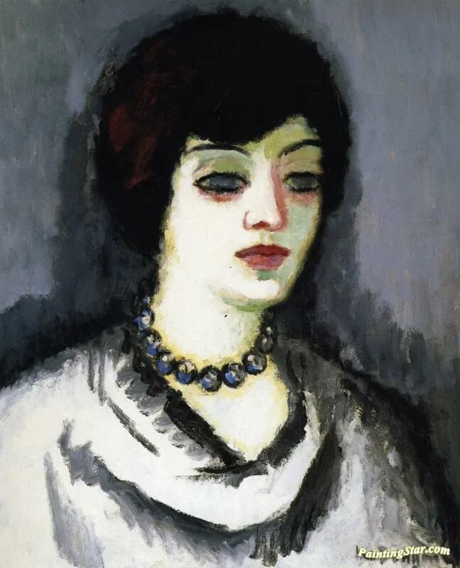 Марк ван донген фото после кислоты Woman In A Pearl Necklace Artwork By Kees Van Dongen Oil Painting & Art Prints O