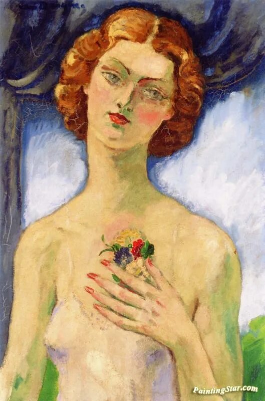 Марк ван донген фото после кислоты Young Woman With Bouquet Of Flowers Artwork By Kees Van Dongen Oil Painting & Ar