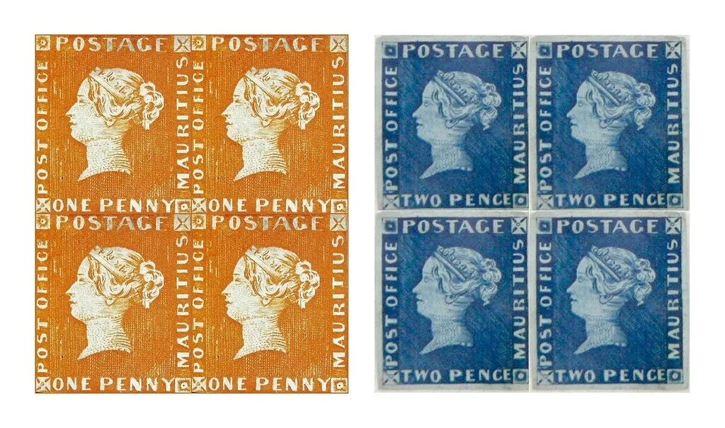Марка голубой маврикий фото the worlds most valuable postage stamps .. Two blocks of f. Flickr