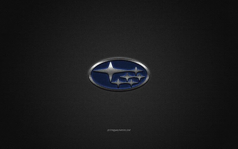 Марка машины субару фото 480x854px, free download Subaru logo, silver logo, gray carbon fiber background,