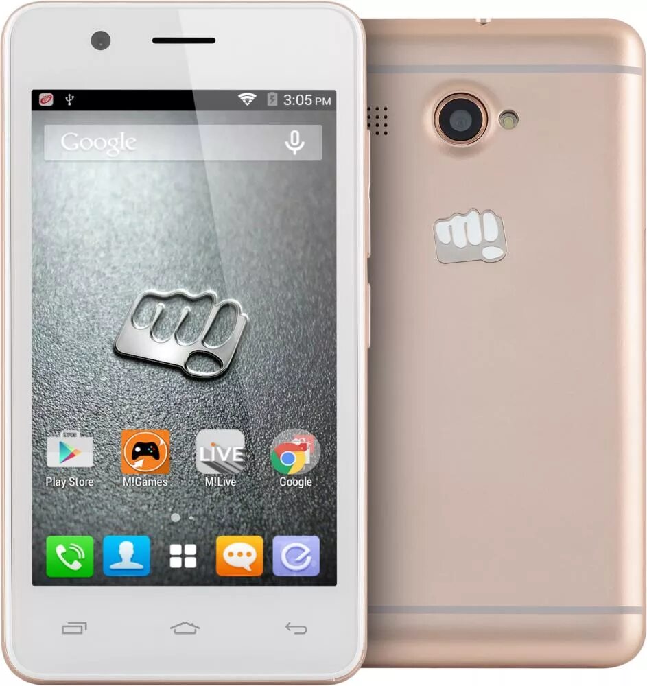 Марка телефона по фото Б/У и уценка Смартфон Micromax Q326, 2 SIM, золотой - купить в интернет-магазине