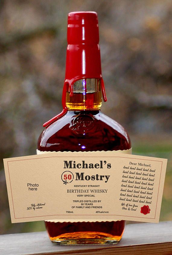 Марка виски фото Custom Makers Mark label Custom whiskey birthday bottle