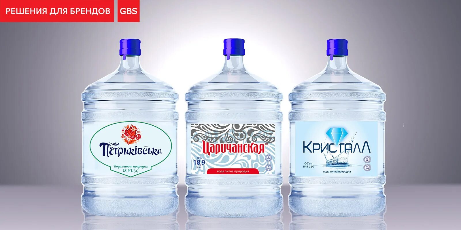 Марка вод фото Ребрендинг и дизайн бутылки вода ТМ Царичанская GBS