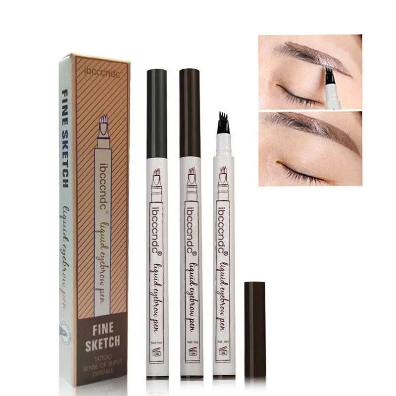 Маркер для бровей с эффектом татуажа Women 4 Fork Tip Head Eyebrow Pencil Waterproof Long Lasting Brows Pen купить не