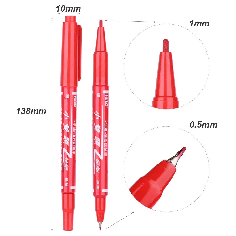 Маркер для татуажа водостойкий Tattoo Marker Pen Permanent Makeup Eyebrow Microblading Thin Scribe Tool Black/R