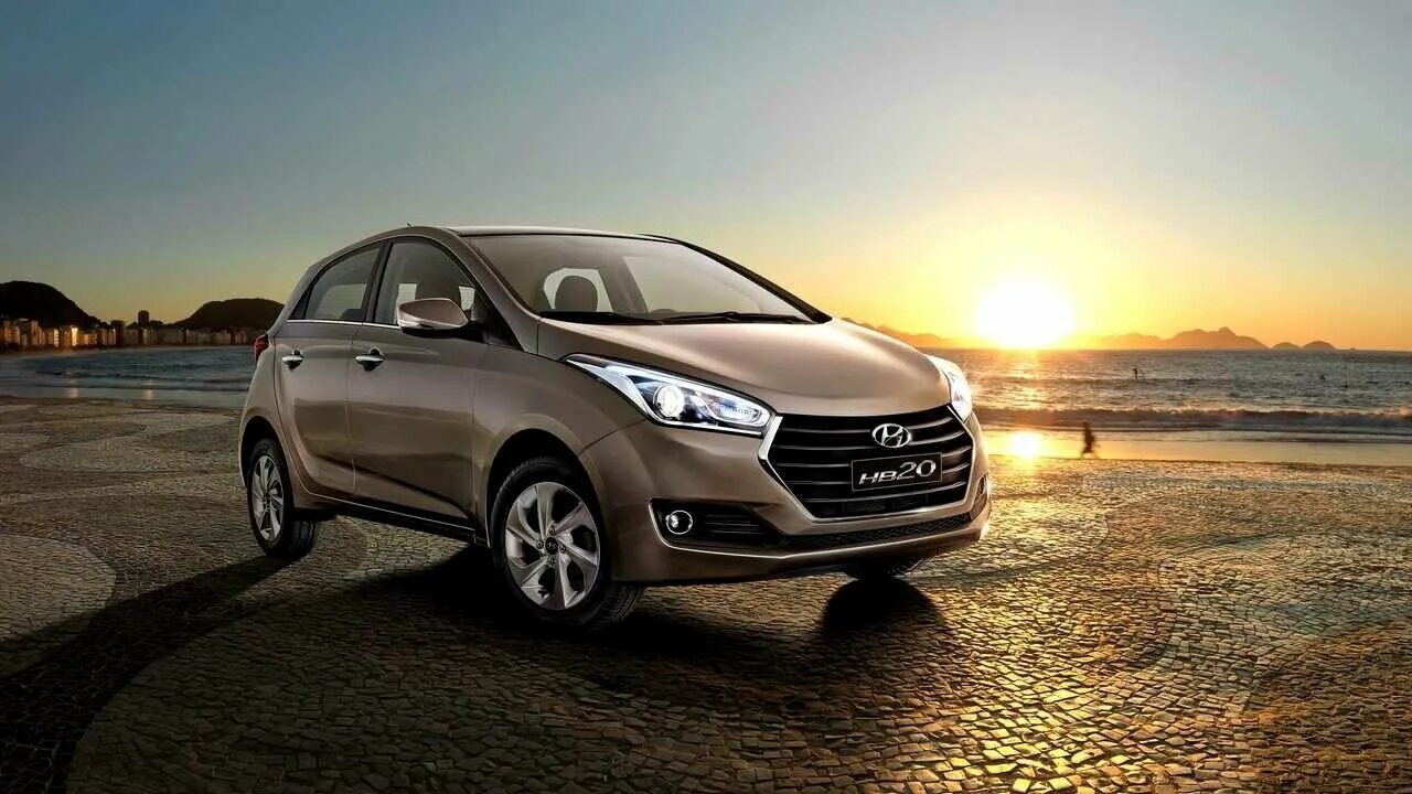 Марки хундаев фото Постер на экокоже 60x80 LinxOne "Hyundai хундай Brasil Hatchback" интерьер для д