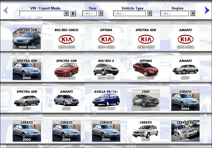 Марки кия список с фото все модели Kia Mcat All Spare Parts Catalog Download