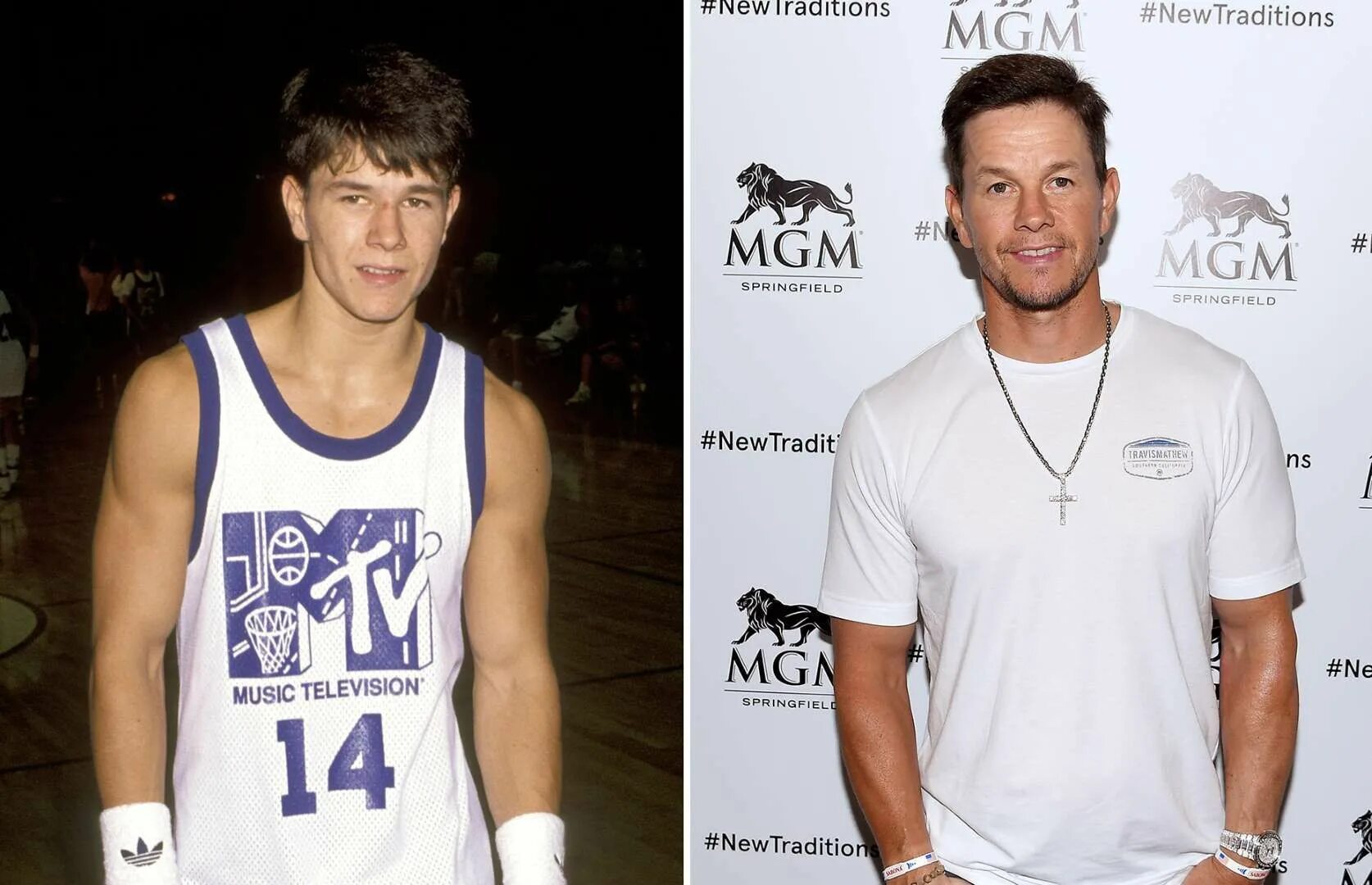Марки марк фото в молодости Mark Wahlberg (1991, 2018) - Ron Galella/Getty Images; Nicholas Hunt/Getty Image