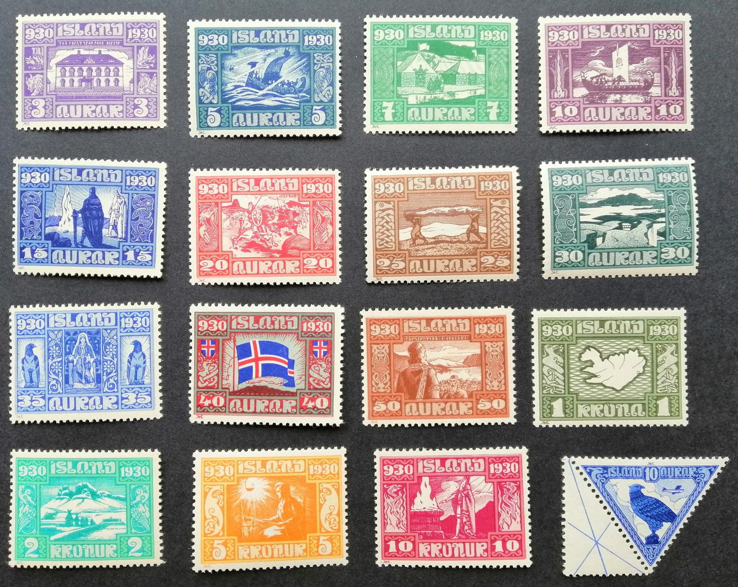 Марки мира фото и цены SOLD 1930 Iceland Sc 152 - 166 + Sc C3. ALL MNHOG! CV $1110! - Магазин редких ко