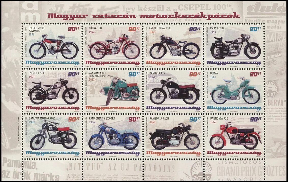 Марки мотоциклов с фото Почтовый блок Современные (другие государства), Транспорт, сохранность Uncircula