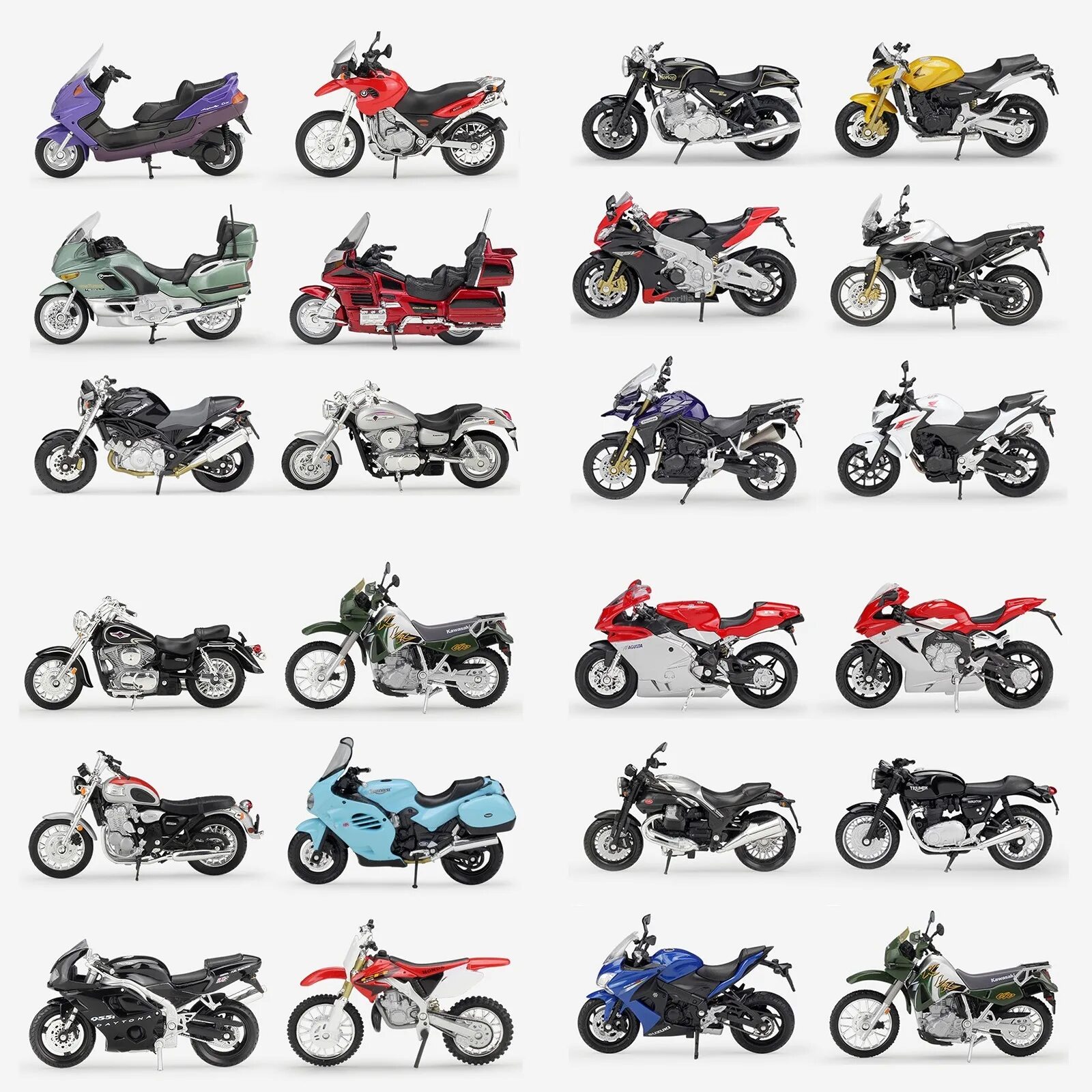 Марки мотоциклов список с фото 1:18 Welly Suzuki Honda Triumph Yamaha Aprilia Norton литой под давлением мотоци