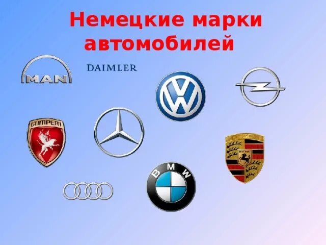Марки немецких автомобилей фото Презентация "Стимулы к изучению немецкого языка" - немецкий язык, презентации