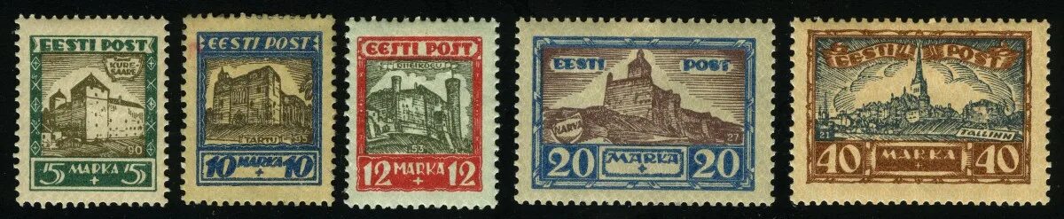 Марки пост фото 1927. Эстония. Серия "Благотворительная помощь Комитету памяти Освободительной в