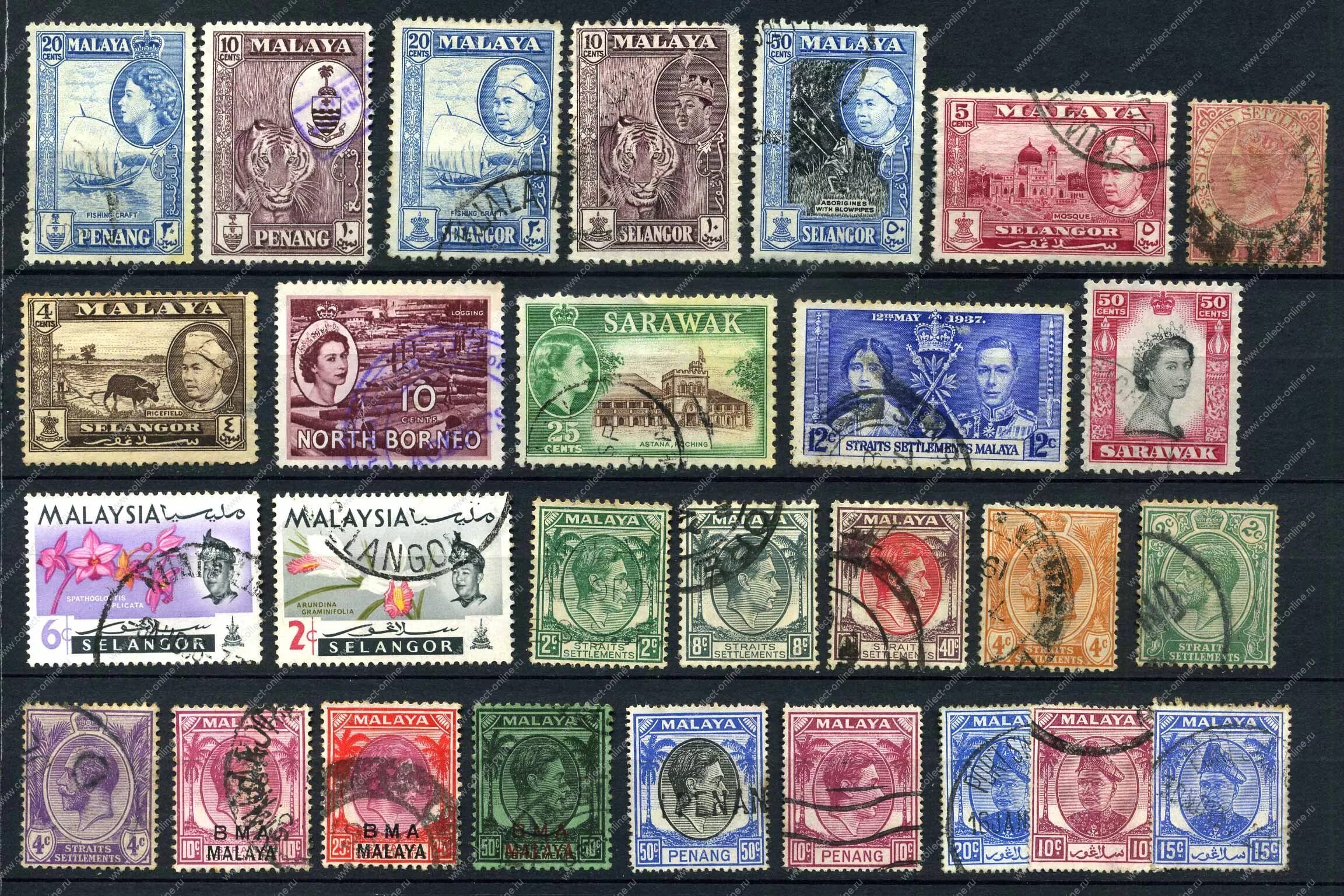 Марки продажа фото Collect-Online - интернет-магазин для коллекционеров: МАЛАЙЯ И ШТАТЫ ЛОТ 28 СТАР