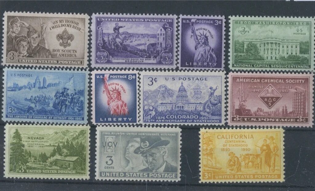 Марки продажа фото Набор почтовых марок. США. Лот № 4465. Аукцион № 103. - ANUMIS