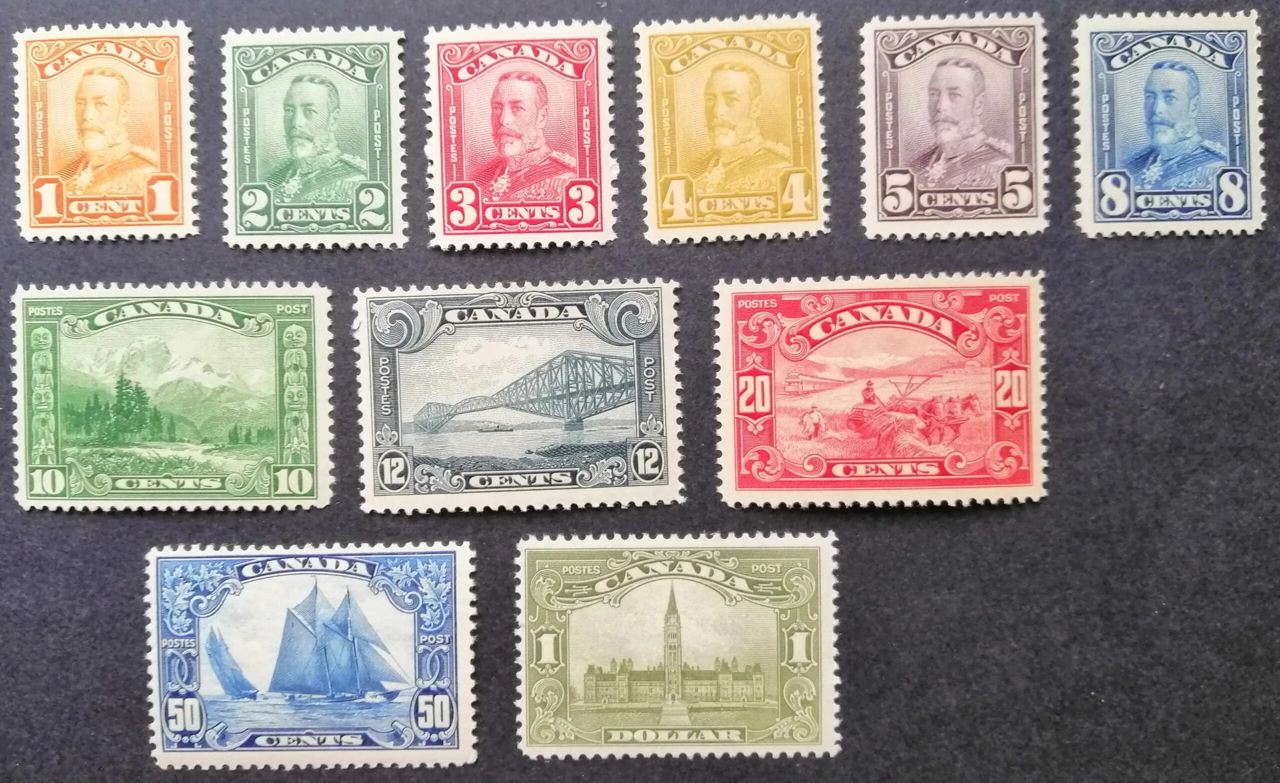 Марки ценность фото и цены Sold 1928-29 Canada Sc# 149-159. Full set in MNHOG CV - $1465 - Магазин редких к