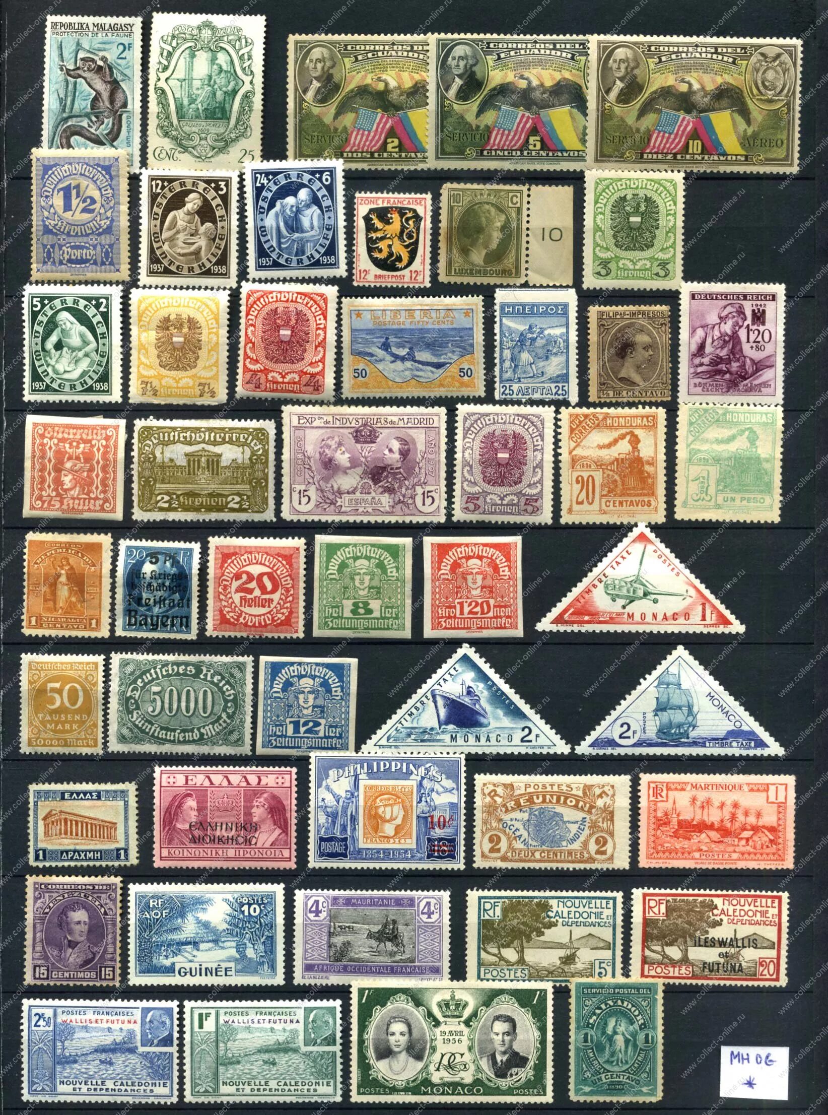 Марки ценные каталог стоимость с фото Collect-Online - интернет-магазин для коллекционеров: 49 старых марок мира / MH 