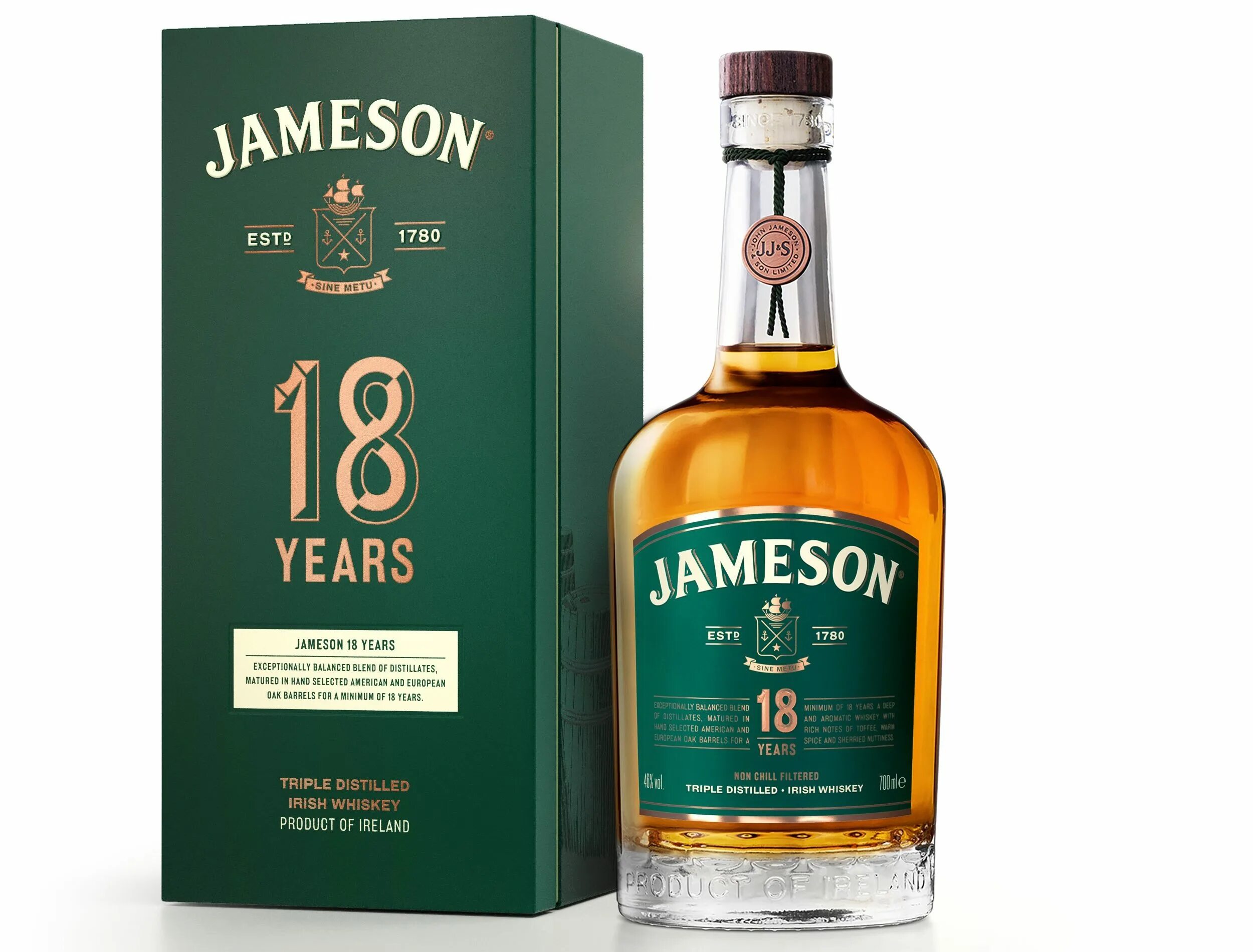 Марки виски список фото Jameson 18 Years Irish Whiskey: м'яке та елегантне віскі