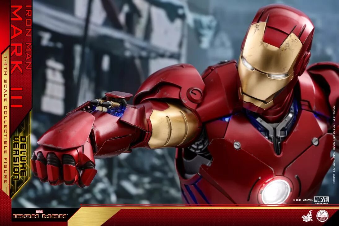 Марки железного человека фото Iron Man Mark III 1/4 Scale Figure by Hot Toys - The Toyark - News