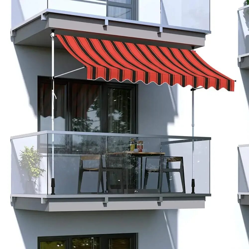 Маркиза на балкон фото Manual Patio Retractable Deck Awning Sunshade Shelter Canopy Outdoor Awning Alib