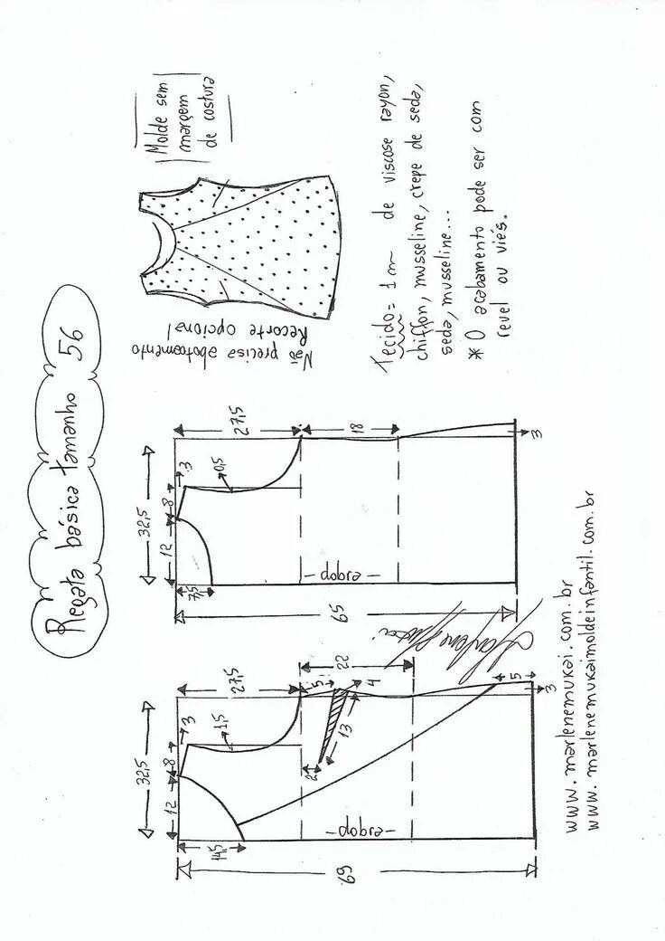 Марлен мукай мужская рубашка выкройка размер 60 Blusa Regata simples com recorte - Marlene Mukai Fashion sewing pattern, T shirt