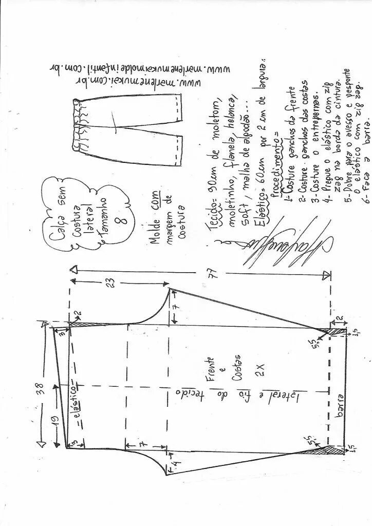 Марлена мукай выкройки детские Calça sem costura lateral - DIY- marlene mukai - molde infantil T shirt sewing p