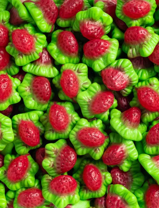 Мармеладная клубника фото VIDAL Мармелад жевательный "Клубника со сливками" 1кг, (Strawberries with cream 