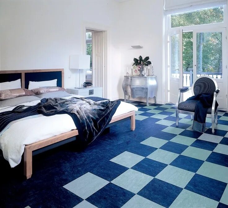 Мармолеум в интерьере квартиры фото blue marmoleum checkerboard Marmoleum, Green flooring, Interior design news