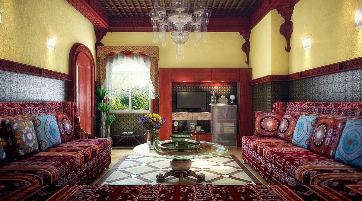 Марокканский интерьер в квартире red beige and brown living room - Google Search Saloni marocchini, Salotto d'epo