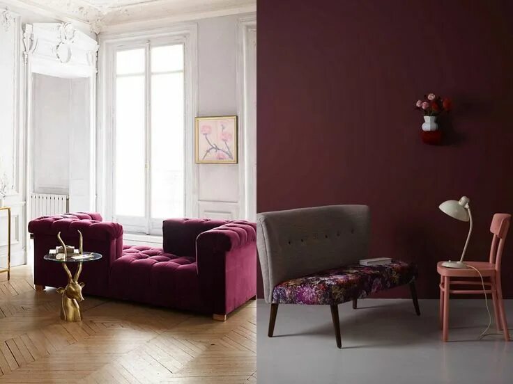 Марсала сочетание в интерьере Le bon mix déco : rouge, rose et gris - Joli Place Décoration maison, Idée coule