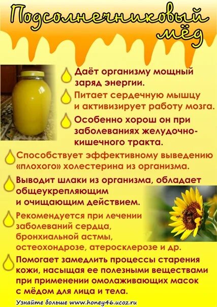 Мед подсолнечника фото и описание ПОДСОЛНЕЧНИКОВЫЙ МЁД с Курского края! Доставка по России! 3 литра - 700 р. http: