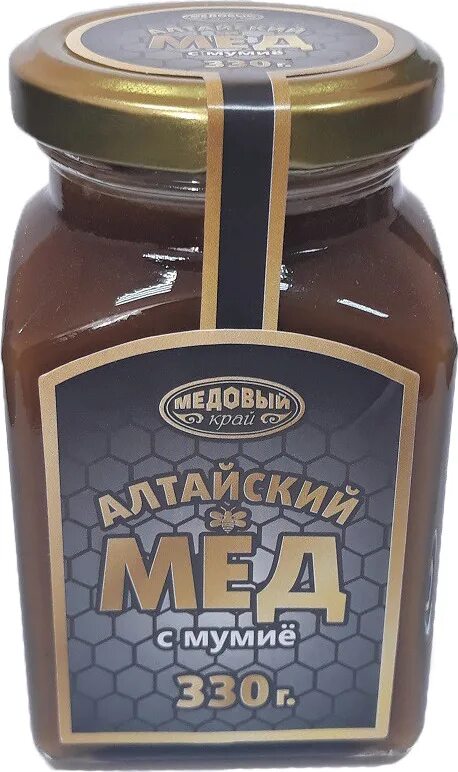 Мед с мумие фото Мед алтайский Медовый край, с мумие, 330 г (149521222) история цен История цен и