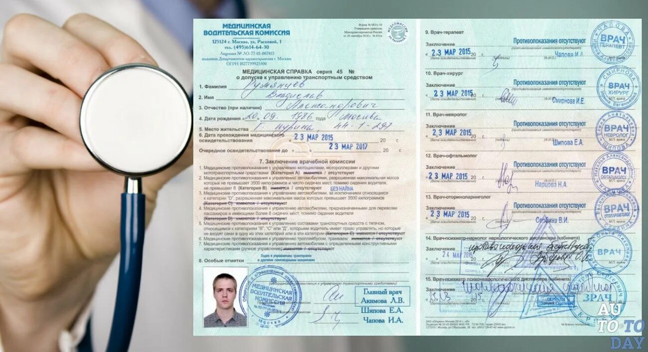 Мед справка водительская 2024 фото Пройти медкомиссию для получения