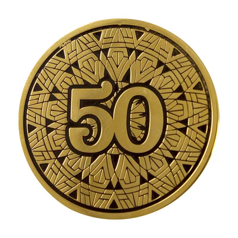 Медаль 50 лет фото 3578-050 Медаль Юбилейная 50 лет, золото с нанесением логотипа оптом в Москве - 