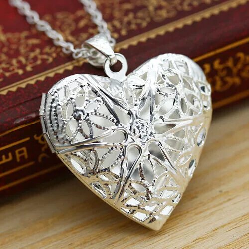 Медальон под фото серебро сердце купить ✔ Женская спортивная одежда Living Memory Float Silver Plated Heart Locket Penda