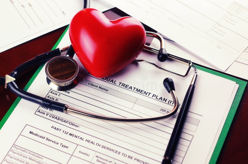 Медицинская документация фото Cardiologist Stethoscope Paper Insurance Stock Image - Image of chart, hospital: