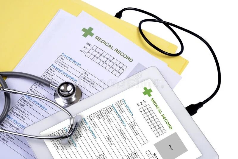 Медицинская документация фото Health form. stock image. Image of equipment, hand, file - 45111825