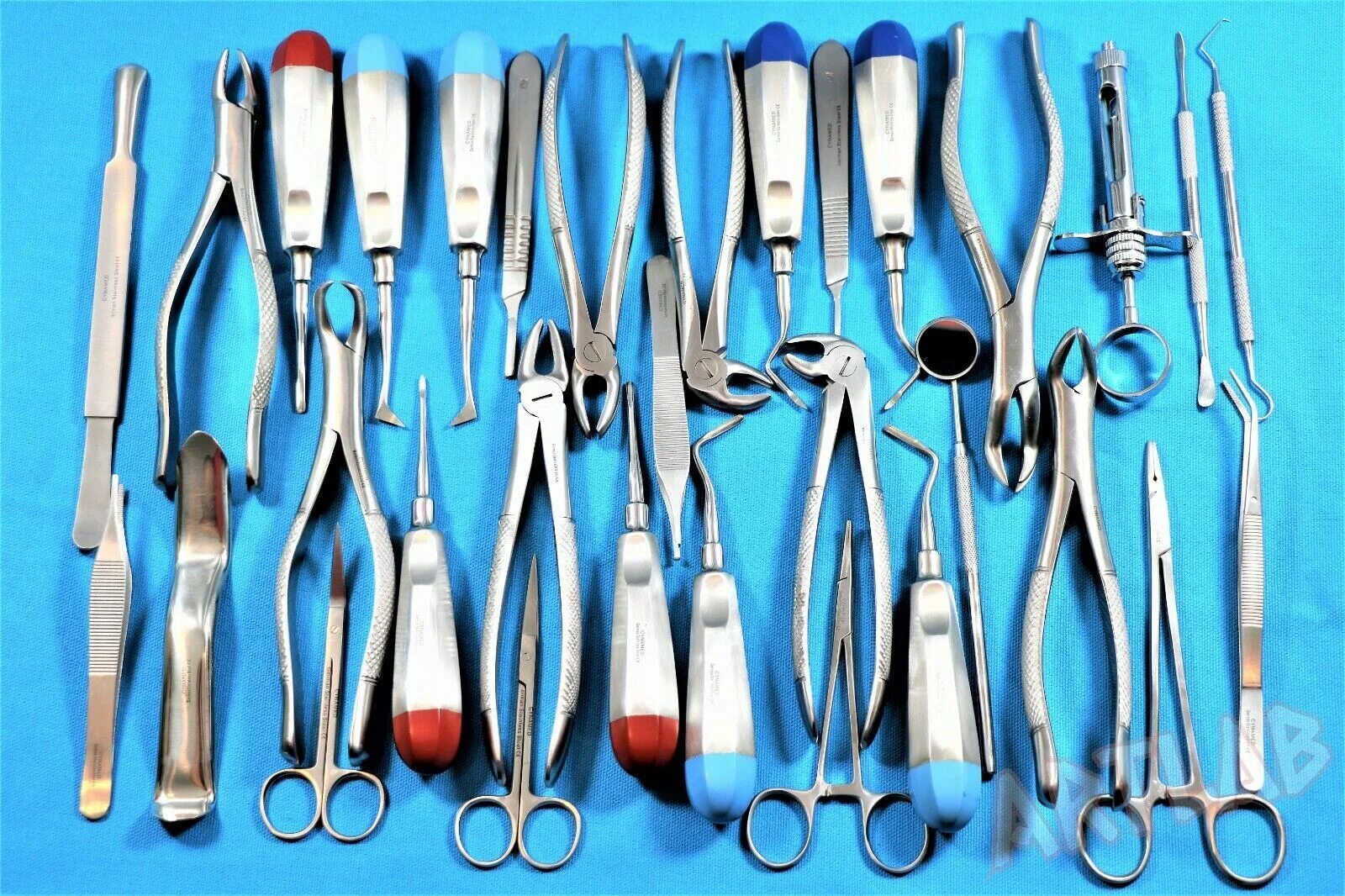 Медицинские инструменты фото NEW GERMAN 32 PC ORAL SURGERY DENTAL EXTRACTING ELEVATORS FORCEPS INSTRUMENT KIT