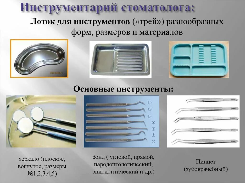 Медицинские инструменты в стоматологии названия и фото Определите необходимые материалы и оборудования: найдено 82 картинок