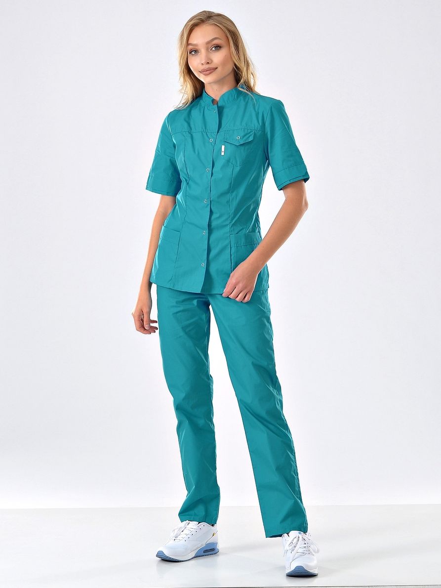 Медицинские костюмы фото цены Костюм медицинский женский MedicalWear Марго 107 синий 42 RU - купить в Москве, 