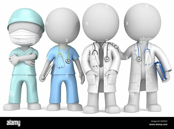 Медицинские работники картинки для презентаций Download this stock image: Dude the Doctors and Nurse x 4 standing in a row. - D