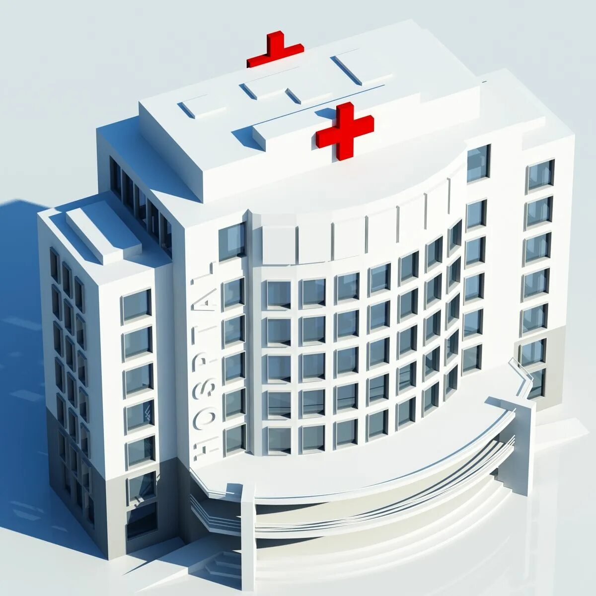 Медицинские учреждения фото Hospital Building Symbol 3D Model $39 - .max .obj - Free3D