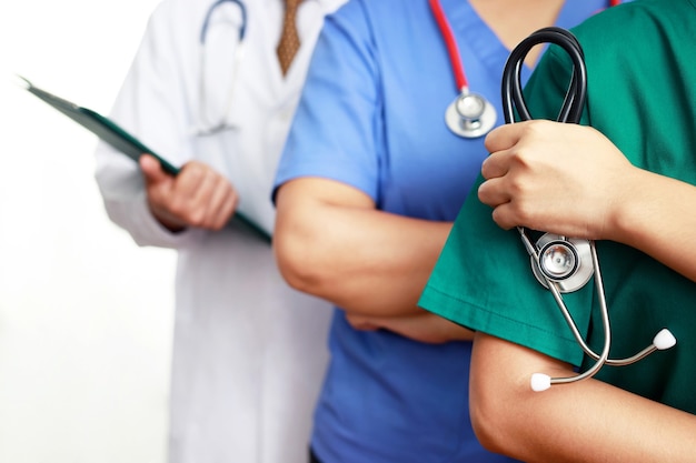 Медицинские услуги фото Premium Photo The team of doctors are ready to perform their duties in the hospi