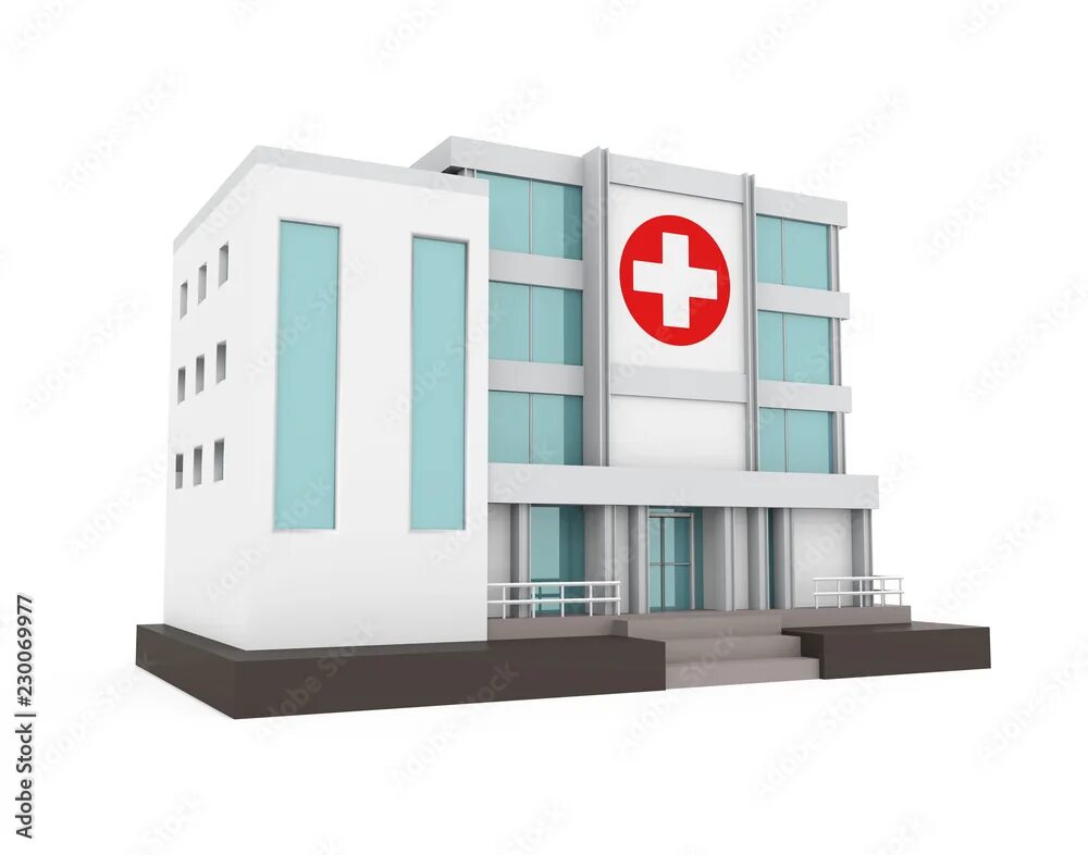 Медицинские здания фото Hospital Building Isolated Ілюстрація Stock Adobe Stock