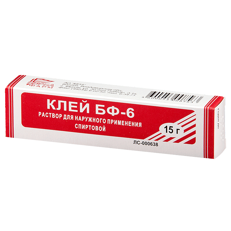 Медицинский клей бф фото Клей для обработки микротравм (БФ-6) (1 шт, 15 г, для наружного применения) - це